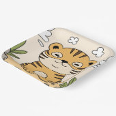 Cute Tiger Wild Animal Oerwoud Kinder Party Papieren Bordje (Gebogen)