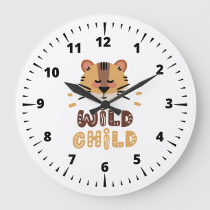 Cute Tiger Wild Child Grote Klok
