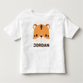 Cute Tiger with Personalized Name Kinder Shirts (Voorkant)
