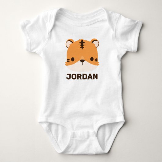 Cute Tiger with Personalized Name Romper (Voorkant)
