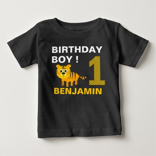Cute Tijger 1e Eerste Verjaardagsfeestje (Voorkant)