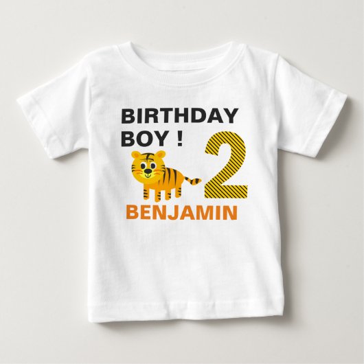 Cute Tijger 2e Tweede Verjaardagsfeestje (Voorkant)