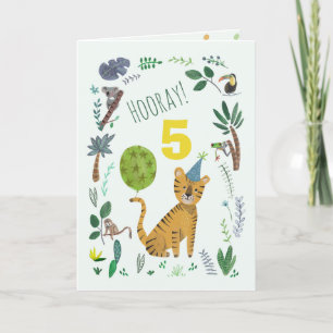 Cute tijger aangepaste leeftijd verjaardag kaart