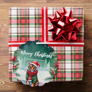 Cute tijger dierentuin Sinterklaas Kerst Feest Fee Ornament Kaart