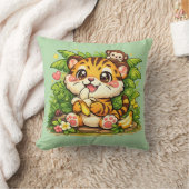 Cute Tijger Jungle Kawaii Kussen Hoofdkussen (Deken)
