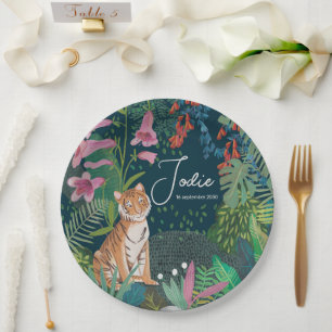 Cute Tijger Jungle Nieuwe Baby Shower Papieren Bordje