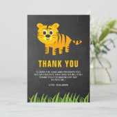 Cute Tijger Kinderen Verjaardagsfeestje Bedankkaart (Staand voorkant)