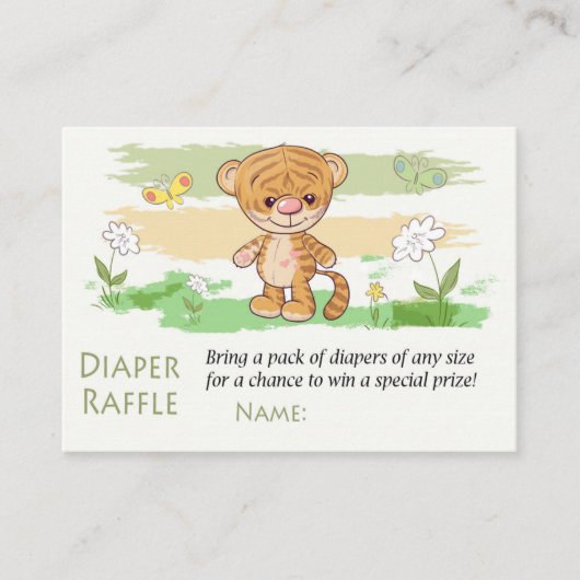 Cute tijger Luiers Raffle Tickets (Voorkant)