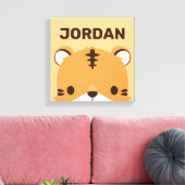 Cute Tijger met gepersonaliseerde naam Canvas Afdruk (Insitu (Woonkamer))