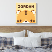 Cute Tijger met gepersonaliseerde naam Canvas Afdruk (Insitu (Slaapkamer))
