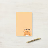 Cute Tijger met Gepersonaliseerde Naam Post-it® Notes (Op bureau)