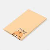 Cute Tijger met Gepersonaliseerde Naam Post-it® Notes (Schuin)