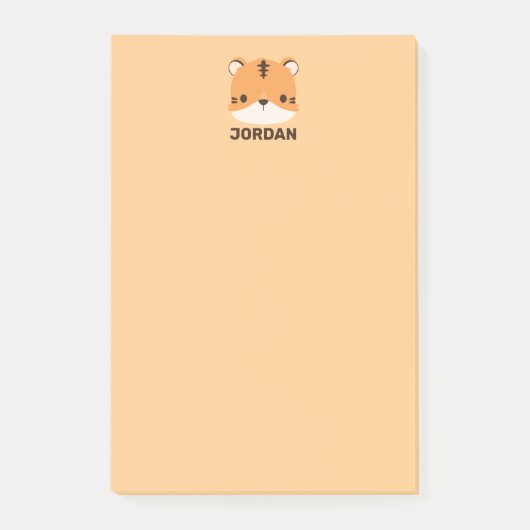 Cute Tijger met Gepersonaliseerde Naam Post-it® Notes (Voorkant)