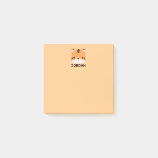 Cute Tijger met Gepersonaliseerde Naam Post-it® Notes (Voorkant)