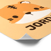 Cute Tijger met Gepersonaliseerde Naam  Poster (Hoek)