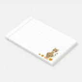 Cute Tijgerkat & Gouden Stippen Post-it® Notes (Schuin)