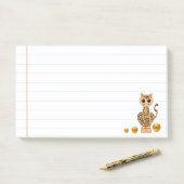 Cute Tijgerkat & Gouden Stippen Post-it® Notes (Op bureau)