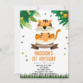 Cute tijgerverjaardagsuitnodiging kaart (Voorkant)