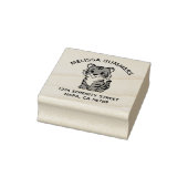 Cute Tijgerwelp Boog Adres Rubberstempel (Stempel)