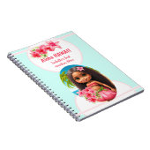 Cute Tiki Girl Summer Vacation Personalized Girl Notitieboek (Rechterzijde)