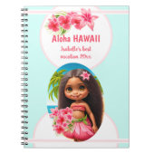 Cute Tiki Girl Summer Vacation Personalized Girl Notitieboek (Voorkant)