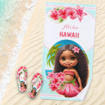 Cute Tiki Girl Summer Vacation Personalized Girl