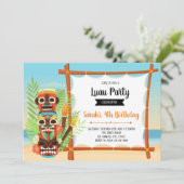 Cute tiki party uitnodiging (Staand voorkant)