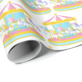 Cute tiled carrouselpatroon cadeaupapier (Rol Hoek)
