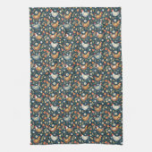 Cute tiled chickens pattern theedoek (Verticaal)