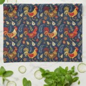 Cute tiled chickens pattern  theedoek (Gevouwen)