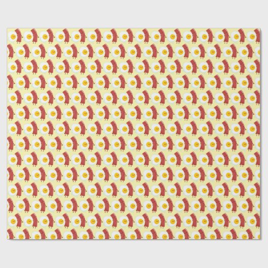 Cute tiled eggs bacon pattern cadeaupapier (Vlak)