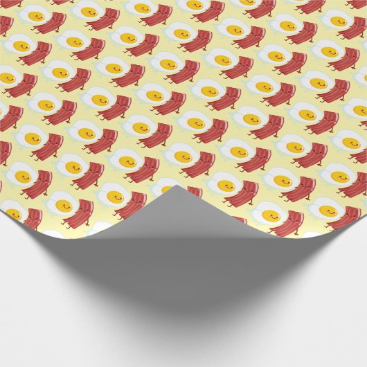 Cute tiled eggs bacon pattern cadeaupapier (Hoek)