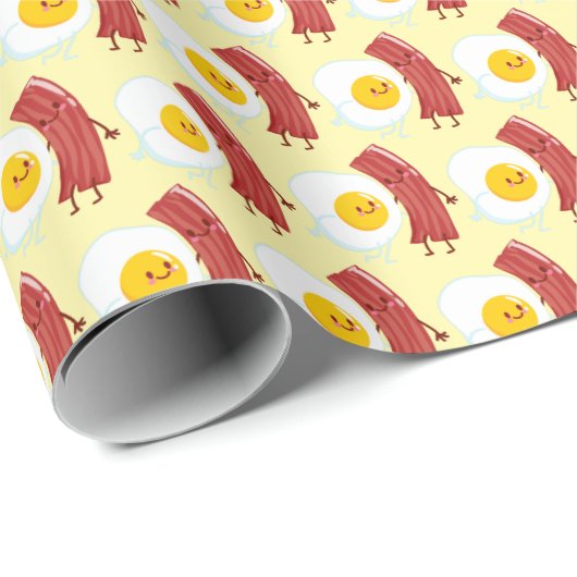 Cute tiled eggs bacon pattern cadeaupapier (Rol Hoek)