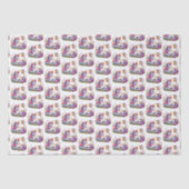 Cute tiled girls unicorn party tissuepapier (Voorkant)