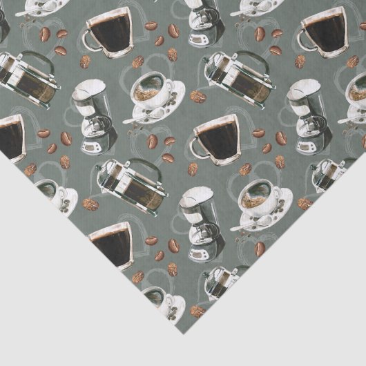 Cute tiled koffieliefhebber tissuepapier (Detail)