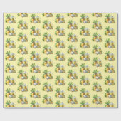 Cute tiled lemon tea pattern  cadeaupapier (Vlak)