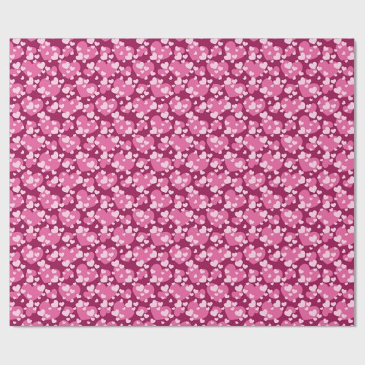 Cute tiled pattern pink hearts cadeaupapier (Vlak)