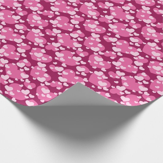 Cute tiled pattern pink hearts cadeaupapier (Hoek)