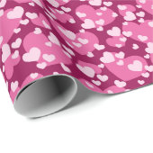 Cute tiled pattern pink hearts cadeaupapier (Rol Hoek)