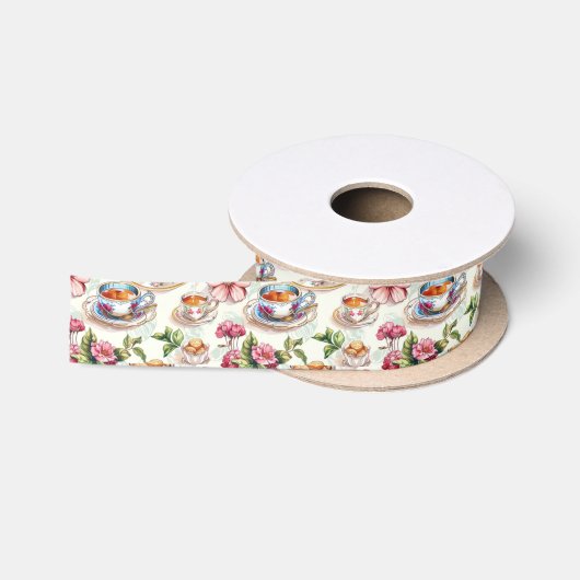 Cute tiled tea party satijnen lint (Spoel)