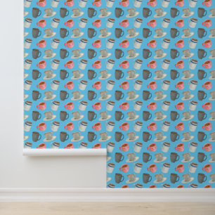 Cute tiling-koffiepatroon behang