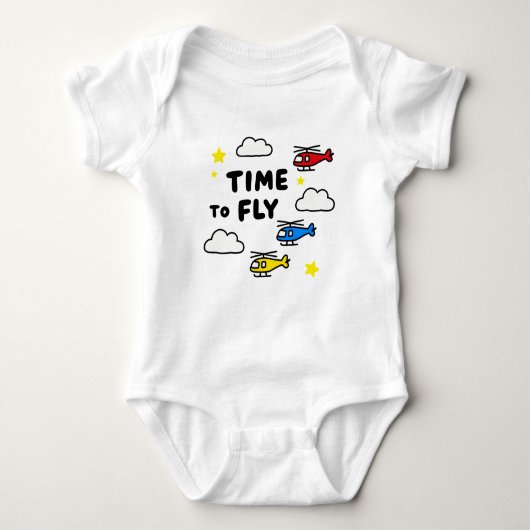 Cute Time To Fly Helicopters Romper (Voorkant)