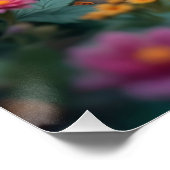 Cute, tiny, fluffy puppy surrounded by flowers perfect poster (Hoek)