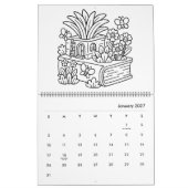 Cute Tiny Gardens Coloring Calendar Kalender (Jan 2027)