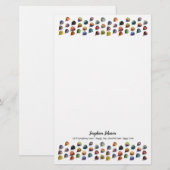 Cute Tiny Hot Air-luchtballonnen Patroon  Briefpapier (Voorkant / Achterkant)