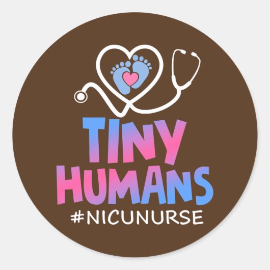 Cute Tiny Humans Neonatale intensive care NICU Ronde Sticker (Voorkant)