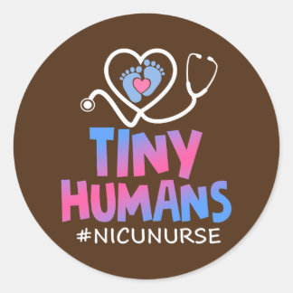 Cute Tiny Humans Neonatale intensive care NICU Ronde Sticker