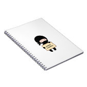 Cute Tiny Ninja Holding Sign. Aangepaste naam Notitieboek (Rechterzijde)