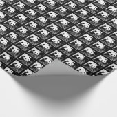 Cute Tiny Pandas Black en White Cadeaupapier (Hoek)