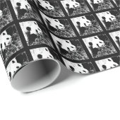 Cute Tiny Pandas Black en White Cadeaupapier (Rol Hoek)